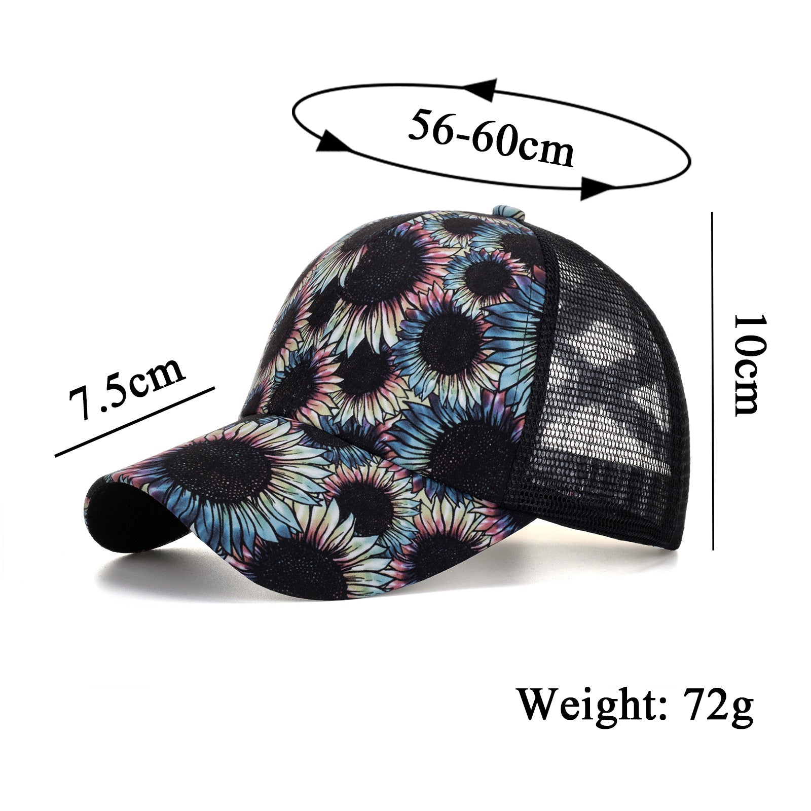 Wholesale Sunflower Ponytail Baseball Cap